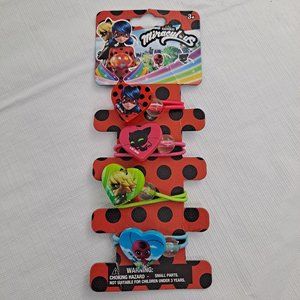 Miraculous Hair Bows Pony Tail Elastics Hair Tie 4 Piece Set